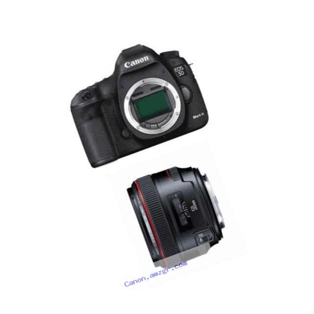 Canon EOS 5D Mark III Digital SLR Camera w Canon 50mm F1.2 Lens Bundle