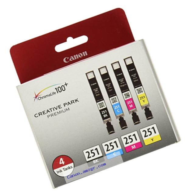 Canon CLI-251 Creative Park Premium Ink Cartridges Black, Cyan, Magenta, Yellow - 4 color pack