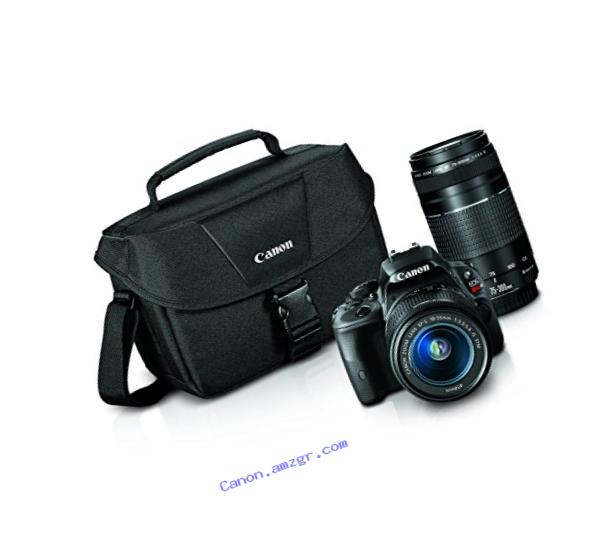 Canon EOS Rebel SL1 Digital SLR with 18-55mm STM + 75-300mm f/4-5.6 III Lens Bundle (Black)